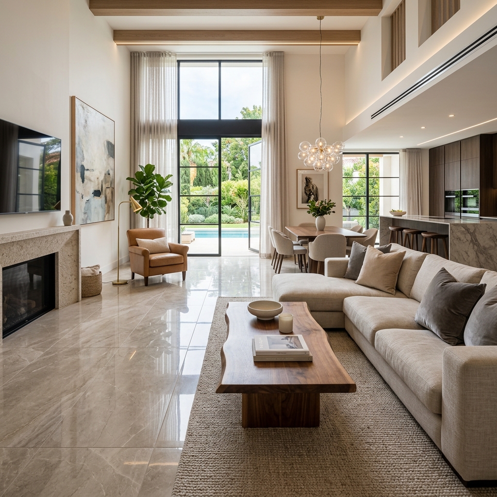 Happy Vietnamese family in a modern home